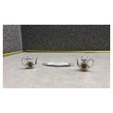 Colorado Souvenir Miniature Silver Teapot Salt Shaker Set