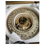 Retails for $340! 52" Dimmable Gold Fandelier Ceiling Fans with Lights and Remote Modern Retractable Blade Crystal Chandelier Ceiling Fan for Bedroom Dinning Room Living Room
