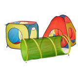 UTEX 8 in 1 Pop Up Children Play Tent House with 4 Tunnel, 4 Tents for Boys, Girls, Babies and Toddlers for Indoor and Outdoor Use