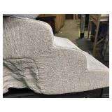 Gray Curved Dog Stairs Ramp for High Beds 28.7" H, 5-Step Dog Steps for Small Dogs and Cats, Pet Stairs for High Bed Climbing, Non-Slip Balanced Pet Step