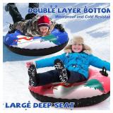 Snow Tube, 36 3Packs/4Packs Snowman Snow Tubes for Kids & Adults, Durable Cold-Resistant PVC Inflatable Snow Sled, Heavy-Duty Hard Bottom & Handles, Perfect for Family Boys Girls Sports Fun
