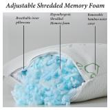 King Size Memory Foam Pillows Set of 2, Bed Pillow for Sleeping, Firm Pillow Gel for Neck Support, Hotel Quality Bed Rest Pillow with Cooling Zippered Breathable Cover King 2 Pack