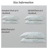 King Size Memory Foam Pillows Set of 2, Bed Pillow for Sleeping, Firm Pillow Gel for Neck Support, Hotel Quality Bed Rest Pillow with Cooling Zippered Breathable Cover King 2 Pack