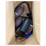 QPAU Dual-Hole Inflatable Football Target for Kids & Adults, Life-Size Backyard Toss Game with 4 Balls, Scoreboard & Pumps Outdoor Toy for Boys Girls, Sports Training & Family Fun