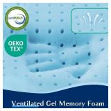 Stomach Sleeping Pillow for Stomach & Back Sleepers,Cooling Gel Thin Memory Foam Pillows for Back Shoulder Neck Pain Relief - Low Profile Ultra Flat Soft Pillow Cases with Zipper 2.25-Inches