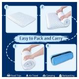 Stomach Sleeping Pillow for Stomach & Back Sleepers,Cooling Gel Thin Memory Foam Pillows for Back Shoulder Neck Pain Relief - Low Profile Ultra Flat Soft Pillow Cases with Zipper 2.25-Inches