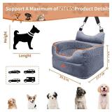 Dog Car Seat - Memory Foam Dog Booster Seat for Small Dogs Up to 25lbs-Elevated Pet Car Seat with Storage Pockets and Dog Seat Belt-Soft Pet Travel Bed for Front & Back Seats-Removable Washable-Grey
