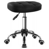 Black Minimalist Swivel Stool with Wheel Perfect for Work SPA Shop Massage Height-Adjustable and Cost-Effective Rolling Stool Chair with Square Seat