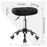 Black Minimalist Swivel Stool with Wheel Perfect for Work SPA Shop Massage Height-Adjustable and Cost-Effective Rolling Stool Chair with Square Seat