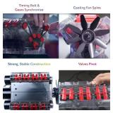 Playz V8 Combustion Engine Model Kit That Runs - Build Your Own STEM Mini V8 Model Engine Kit for Adults & Kids Age 12+, Visible V8 Mini Engine Kit That Works for Adult w/ 270 STEM Parts