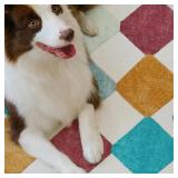 jinchan Macy 4x6 Area Rug for Kids Room Modern Colorful Checkered Diamond Nursery Rug Indoor Washable Soft Non Slip Carpet for Playroom Classroom Bedroom Dorm Daycare Living Room Confetti on Cream