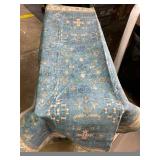 Washable Blue Rugs for Entryway Indoor - 3x5 Throw Rug for Large Kitchen, Bedroom Bedside, Laundry Room, Mudroom, Boho Eclectic Modern D cor, Non Slip Low Pile Fade Resistant