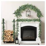 Sggvecsy Artificial Eucalyptus Garland 6 Pack Fake Eucalyptus Greenery Garland Faux Hanging Plants Artificial Vines, 5.6 Feet/Strand for Wedding Backdrop Arch Wall Table Party Outdoor Festival Decor