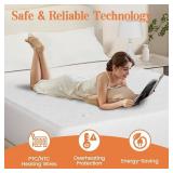 Heated Mattress Pad King Size - Embossed Electric Mattress Pad Cover Dual Control - 1-10 Hours Auto Shut Off with Deep Pocket White