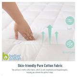 Twin XL Mattress Pad Cotton Mattress Pad Cover for College Dorm Quilted Mattress Cover 18-22" Deep Pocket Mattress Protector Twin XL Size Thin Down Alternative Filling Noiseless & Breathable