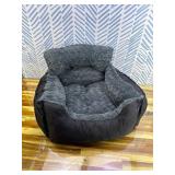 Dog Car Seat for Small Dogs, Washable Pet Booster Seats with Clip-On Safety Leash, Comfy Deluxe Plush Carseat with Storage Pockets, Puppy Car Travel Carrier Bed for Dogs Under 25 lbs, Black