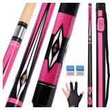 Pool Cue Stick,Pro Cue with Hard Case,Pool Sticks for Adults,Womens Pool Cue,Pool Cues for Men,58inch 19-21oz Billiard Stick Pool Cue Set,Pink/Orange/Green