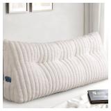 Headboard Pillow Full, Triangular Wedge Pillow Headboard Full, Cushion Headboards Reading Pillows, Backrest Pillows for Sitting in Bed or Working with Removable Cover, Beige