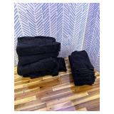 Smuge Ultra Soft 8 Piece Textured Bath Towel Set for Bathroom Shower Pool, Kitchen, Quick Dry, Lightweight Highly Absorbent - 2 Oversized Bath Towel Sheets, 2 Hand Towels, 4 Washcloths - Black