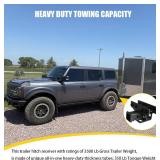 MusixiA Trailer Tow Hitch Receiver Kit for Ford Bronco 2021 2022 2023 2024 2025 2 Door & 4 Door Hitch Receiver with Cover, 2 Inch Receiver Hitch Towing Hook (Exclude Bronco Sport)