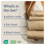 King Size 4 Piece Sheet Set - Comfy Breathable & Cooling Bed Sheets Set - Hotel Luxury Bedding for Women, Men, Kids, Teens, Boys & Girls - Deep Pockets, Soft & Wrinkle Free - Tan (Heathered Sheets)