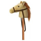 Aurora Rideable Giddy-Up Friends Beige Pony Stuffed Animal - Active Fun - Imaginative Adventures - Brown 37 Inches