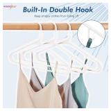 HOUSE DAY White Plastic Hangers 60 Pack, Clothes Hangers with Non Slip Hooks, Durable & Space Saving Coat Hanger, Light-Weight Clothing Hanger, Perfect Closet Organizer for Everyday Use