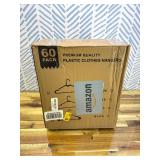 HOUSE DAY White Plastic Hangers 60 Pack, Clothes Hangers with Non Slip Hooks, Durable & Space Saving Coat Hanger, Light-Weight Clothing Hanger, Perfect Closet Organizer for Everyday Use