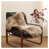 Ashler Faux Fur Rug, Beige Area Rugs, Fluffy Sheepskin Fur Rug, Fuzzy Ultra Soft 2 x 3 Ft Rugs, Machine Washable Shag Rug, Nursery Throw Rugs for Bed, Living, Kids Room