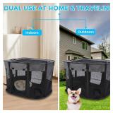 Foldable Dog Pet Kitten Playpen for Dogs, Indoor Puppy Playpen Kennel 31.7x20.5x24.2in, Portable Exercise Kennel Tent, Mesh Tent Crate for Travel, Camping, Home & Outdoor (Black, M, 1)
