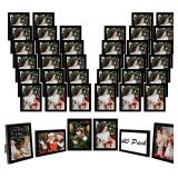 40 Packs 4x6 Picture Frame Black, Engineered Wood 4 x 6 Photo Frame, 4 by 6 Photo Poster Frame for Wall Hanging and Tabletop Set of 40, Black