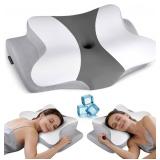 Cervical Neck Pillow for Pain Relief - Ergonomic Pillow Side Sleeper Pillow for Sleeping, Orthopedic Bed Pillow Neck Support Pillow, Contour Memory Foam Pillows for Side Back Stomach Sleepers