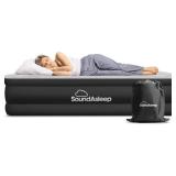 Retails for $140! SoundAsleep Products Dream Series Luxury Air Mattress, ComfortCoil Technology, Built-in High Capacity Pump for Home, Camping- Double Height, Adjustable, Inflatable Blow Up, Portable 