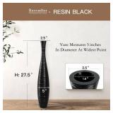 Tall Floor Vase, Large Vases for Rustic Home Decor Modern Farmhouse, Sturdy, Luxury, Textured, Vessel for Decorative Branches Dried Flowers, 27.5 inches Floor Vase for Decor, Black