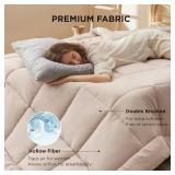 Bedsure Comforter Duvet Insert - Quilted Comforters Queen Size, All Season Duvet, GentleSoft Down Alternative Bedding, with 8 Tabs, Gifts for Women/Men, Beige, Queen 88 x 88 Inches
