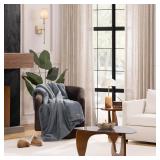 UGG Euphoria Faux Fur Throw Blanket, Oversized Soft Throw for Couch or Bed, Luxury Room Decor, Giftable Fuzzy Blankets, Machine Washable, 50-inch x 70-inch, Chambray Blue Grey