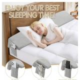 Novabright 76"x8"x5" Bed Wedge Pillow Gap Filler for Headboard Gap Filler Bed Wedge Pillow with Side Pocket Gaps Mattress Wedges Gaps Fillers to Stop Items Falling Down, Removable and Washable