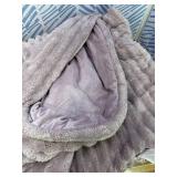 BEDELITE Fleece Throw Blanket for Couch - 300GSM Soft & Warm Fluffy Berry Purple Blanket, Decorative and Giftable Striped Blankets for Women, Men, 50"x60"