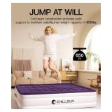CHILLSUN Queen Air Mattress With Built in Pump, 18" Raised Upgraded Inflatable Mattress Blow up Mattress, Strong Support Puncture Resistant Air Bed for Camping Home&Guests, Colchon Inflable 650lbs Max