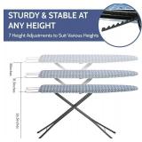 APEXCHASER Ironing Board Full Size, Iron Board with Ironrest, Lightweight Iron Table Stand Adjustable Height, Foldable Iron and Ironing Boards Set with Thick Padding, Sturdy Metal Legs, Blue 43x13