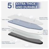 APEXCHASER Ironing Board Full Size, Iron Board with Ironrest, Lightweight Iron Table Stand Adjustable Height, Foldable Iron and Ironing Boards Set with Thick Padding, Sturdy Metal Legs, Blue 43x13