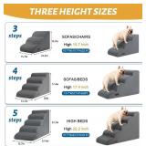 Dog Steps for Bed, 4-Step Dog Stairs Ramp for Small Dogs and Cats, Indoor Non-Slip Pet Stairs Suitable for Older, Short-Legged, and Puppy Dogs to Climb onto High Beds and Couch, 17.4" H,Grey