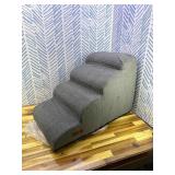 Dog Steps for Bed, 4-Step Dog Stairs Ramp for Small Dogs and Cats, Indoor Non-Slip Pet Stairs Suitable for Older, Short-Legged, and Puppy Dogs to Climb onto High Beds and Couch, 17.4" H,Grey