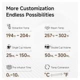 Retails for $160! HIBREW Espresso Machine 20 Bar, Semi-Automatic Cappuccino Maker with Milk Frother for Latte Art, Adjustable Temperature & Water Volume, with Display, Pressure Gauge & Stainless Steel