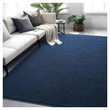 Rugs for Bedroom Living Room, 4x6 ft Navy Blue Area Rug, Washable Memory Foam Indoor Carpet, Modern Aesthetic Minimalist Non-Slip Carpets for Boys Girls Adults Home Decor