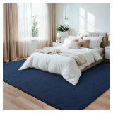 Rugs for Bedroom Living Room, 4x6 ft Navy Blue Area Rug, Washable Memory Foam Indoor Carpet, Modern Aesthetic Minimalist Non-Slip Carpets for Boys Girls Adults Home Decor