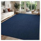 Rugs for Bedroom Living Room, 4x6 ft Navy Blue Area Rug, Washable Memory Foam Indoor Carpet, Modern Aesthetic Minimalist Non-Slip Carpets for Boys Girls Adults Home Decor