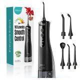 COSLUS E40 Portable Water Flosser for Teeth: 10 Pressure Settings Professional Water Dental Pick for Orthodontic, Braces & Sensitive Gums - Cordless for Travel Use, for Adults Teens, BPA-Free