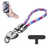 C to C 240W Charging Cable with Wearable Bracelet Design, 5A Fast Charging Phone Lanyard, Portable USB-C Cable for Smartphones, Tablets, Laptops (Pink)