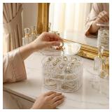 Jewelry Box, 3-Layer Acrylic Jewelry Organizer with Handle, Clear Jewelry Boxes for Women Girls, Make up Organizer, Jewelry Storage Holder (Green)